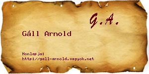 Gáll Arnold névjegykártya